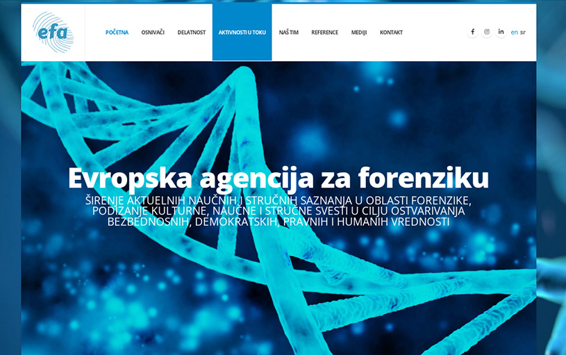 Veb-sajt za evropsku forenzičku agenciju, Beograd